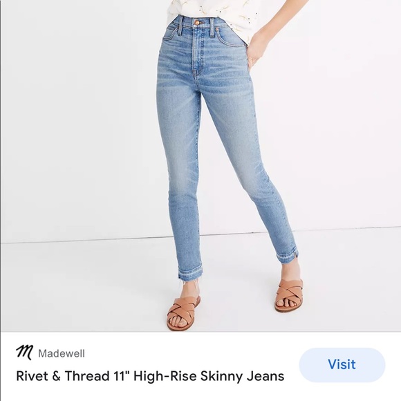Madewell Denim - Rivet and Thread jeans 11 inch high rise - Never worn
